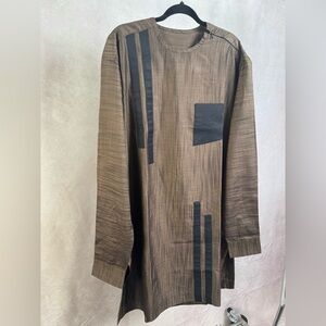 Brown and Black Striped Long Sleeved Set